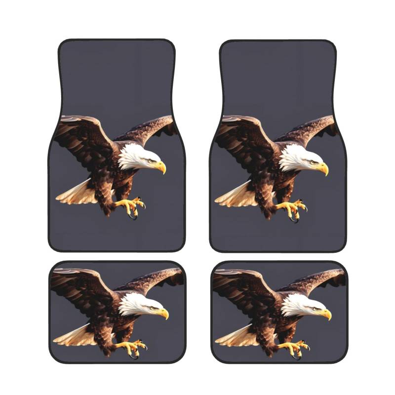 Eagle Universal Auto Fußmatten Auto Fußmatten Set von 4 Stück Automotive Vorne Hinten Fußmatten Anti-Rutsch-Neopren Auto Fußmatten für SUVs, Limousinen, Van, LKW von BKTRAVERPT