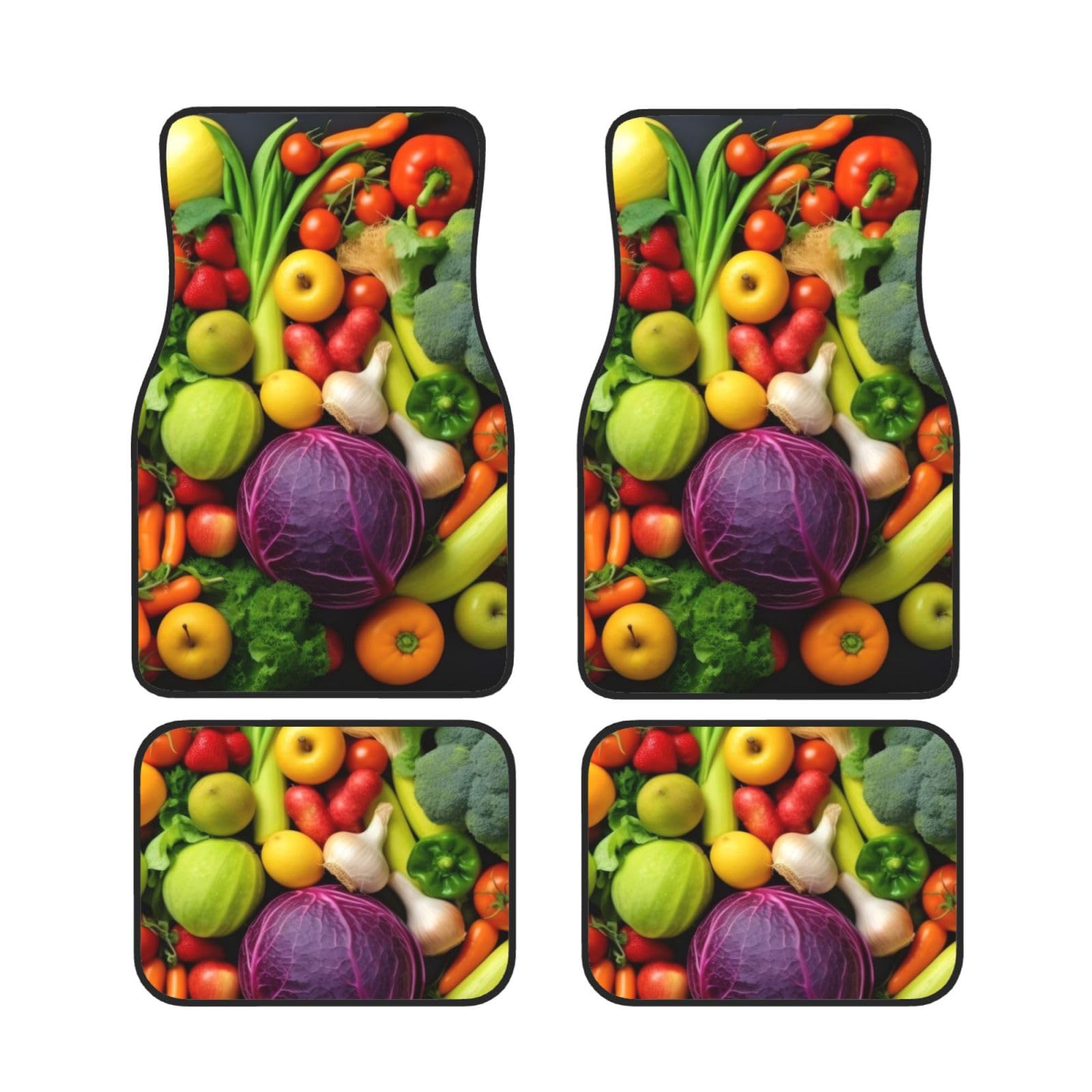 Fresh Fruits and Vegetables Universal Auto Fußmatten Auto Fußmatten Set von 4 Stück Automotive Front Rear Floor Mats Anti-Rutsch-Neopren Auto Fußmatten für SUVs, Limousinen, Van, LKW Fresh Fruits and Vegetables Universal Auto Fußmatten Auto Fußmatten Set von 4 Stück Automotive Front Rear Floor Mats Anti-Rutsch-Neopren Auto Fußmatten für SUVs, Limousinen, Van, LKW von BKTRAVERPT
