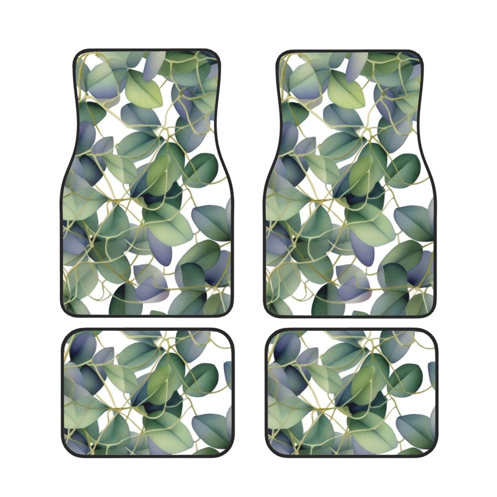 Grüne Eukalyptusblätter Universal Auto Fußmatten Auto Fußmatten Set von 4 Stück Automotive Front Rear Floor Mats Anti-Rutsch-Neopren Auto Fußmatten für SUVs, Limousinen, Van, LKW Grüne Eukalyptusblätter Universal Auto Fußmatten Auto Fußmatten Set von 4 Stück Automotive Front Rear Floor Mats Anti-Rutsch-Neopren Auto Fußmatten für SUVs, Limousinen, Van, LKW von BKTRAVERPT