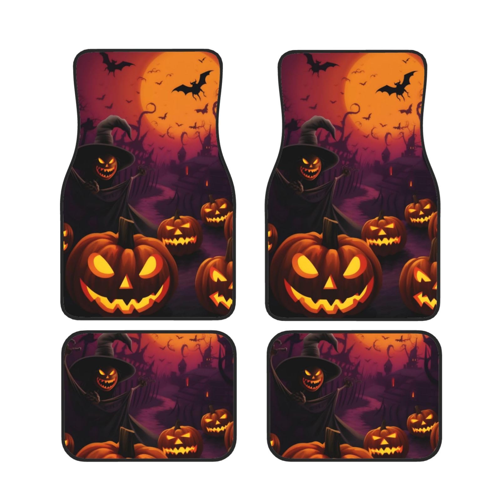 Happy Halloween Universal Auto Fußmatten Auto Fußmatten Set von 4 Stück Automotive Vorne Hinten Fußmatten Anti-Rutsch-Neopren Auto Fußmatten für SUV Limousine Van LKW Happy Halloween Universal Auto Fußmatten Auto Fußmatten Set von 4 Stück Automotive Vorne Hinten Fußmatten Anti-Rutsch-Neopren Auto Fußmatten für SUV Limousine Van LKW von BKTRAVERPT