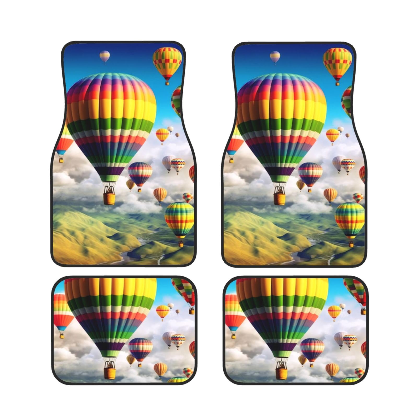 Hot Air Balloons Universal Auto Fußmatten Auto Fußmatten Set von 4 Stück Automotive Front Rear Floor Fußmatten Anti-Rutsch-Neopren Auto Fußmatten für SUVs, Limousinen, Van, LKW Hot Air Balloons Universal Auto Fußmatten Auto Fußmatten Set von 4 Stück Automotive Front Rear Floor Fußmatten Anti-Rutsch-Neopren Auto Fußmatten für SUVs, Limousinen, Van, LKW von BKTRAVERPT