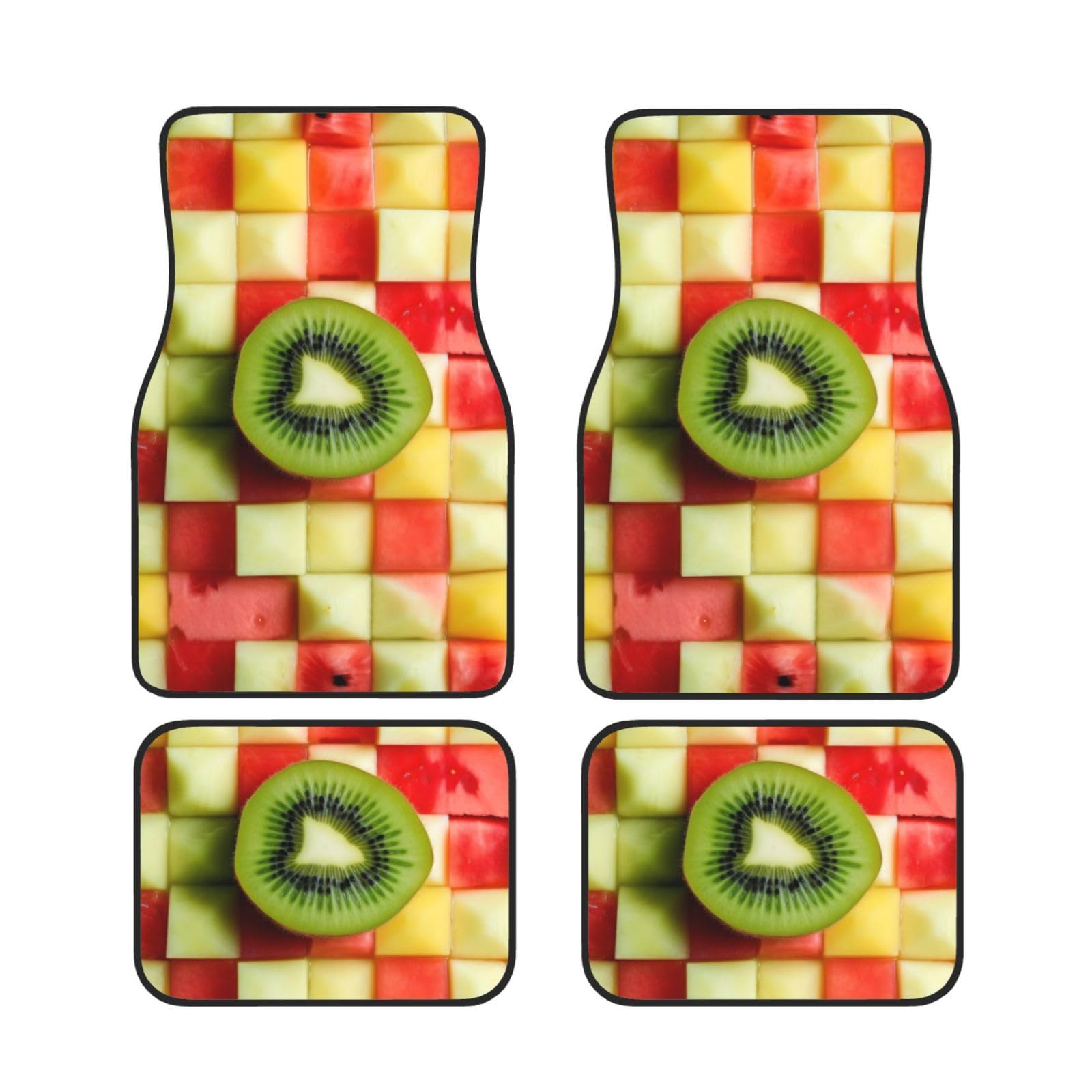 Kiwi Watermelon Universal Auto Fußmatten Auto Fußmatten Set von 4 Stück Automotive Front Rear Floor Mats Anti-Rutsch-Neopren Auto Fußmatten für SUVs, Limousinen, Van, LKW Kiwi Watermelon Universal Auto Fußmatten Auto Fußmatten Set von 4 Stück Automotive Front Rear Floor Mats Anti-Rutsch-Neopren Auto Fußmatten für SUVs, Limousinen, Van, LKW von BKTRAVERPT