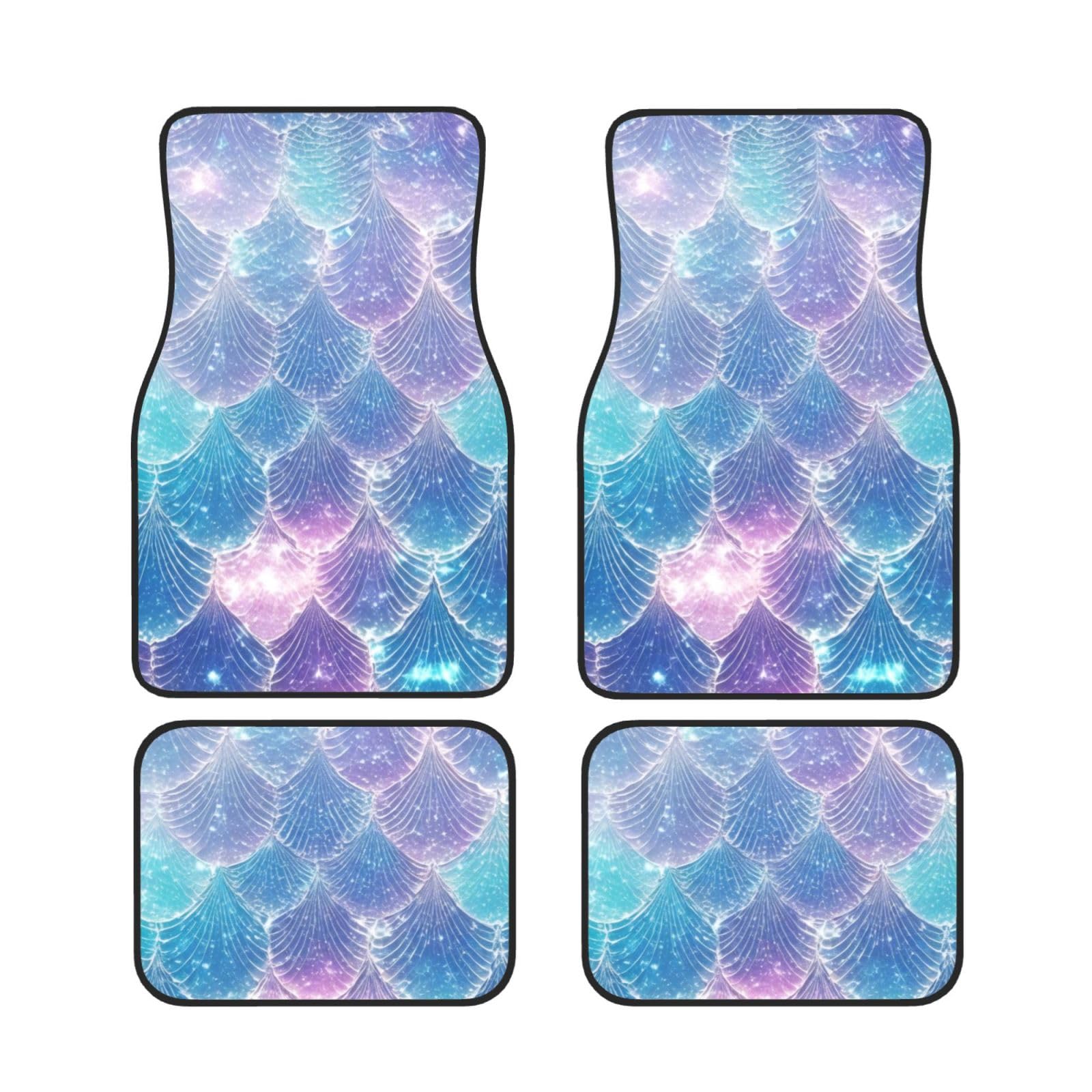 Mermaid Scale Universal Auto Fußmatten Set von 4 Stück Automotive Front Rear Floor Fußmatten Anti-Rutsch-Neopren Auto Fußmatten für SUVs, Limousinen, Van, LKW Mermaid Scale Universal Auto Fußmatten Set von 4 Stück Automotive Front Rear Floor Fußmatten Anti-Rutsch-Neopren Auto Fußmatten für SUVs, Limousinen, Van, LKW von BKTRAVERPT