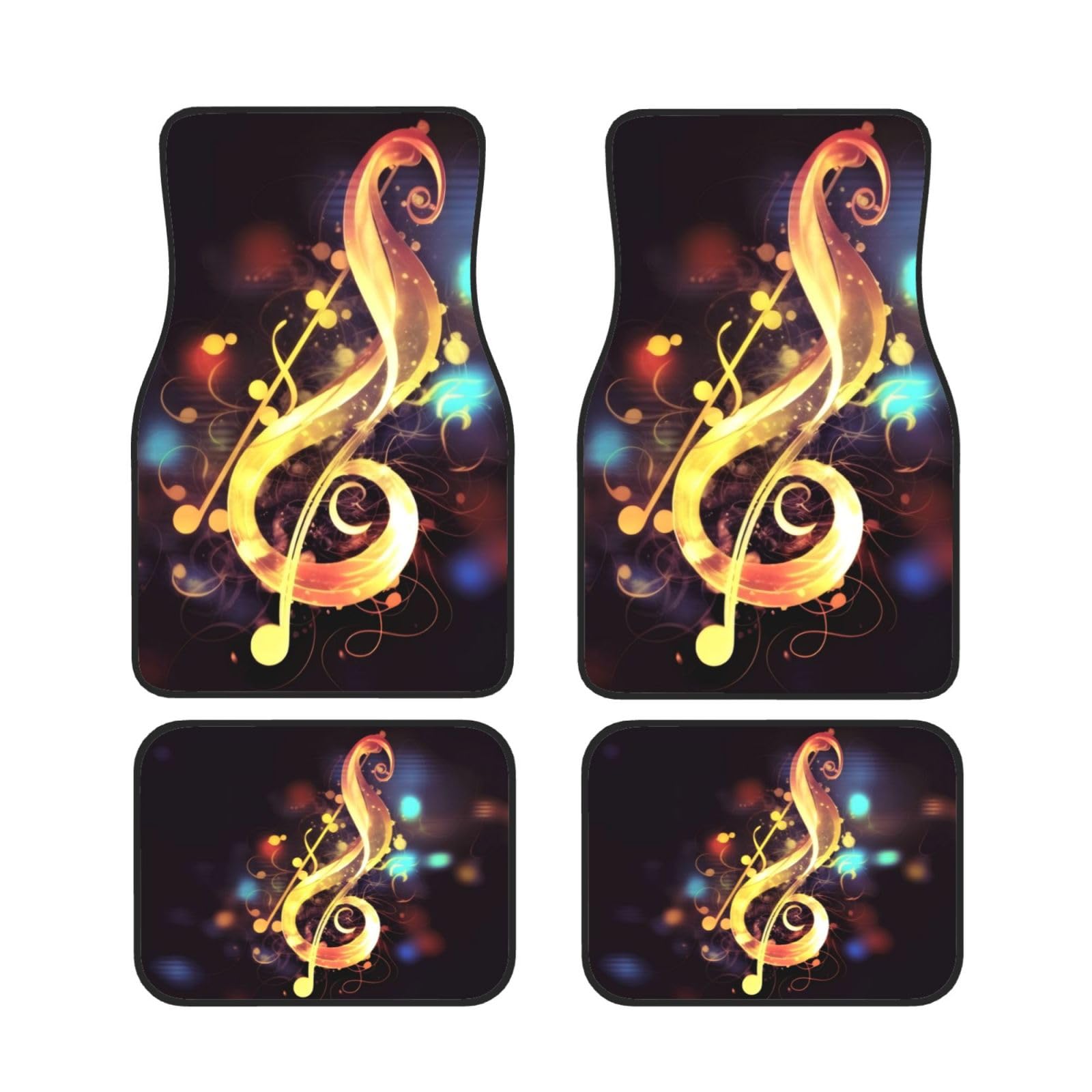 Music Note Universal Auto Fußmatten Set von 4 Stück Automotive Front Rear Floor Fußmatten Anti-Rutsch-Neopren Auto Fußmatten für SUVs, Limousinen, Van, LKW Music Note Universal Auto Fußmatten Set von 4 Stück Automotive Front Rear Floor Fußmatten Anti-Rutsch-Neopren Auto Fußmatten für SUVs, Limousinen, Van, LKW von BKTRAVERPT