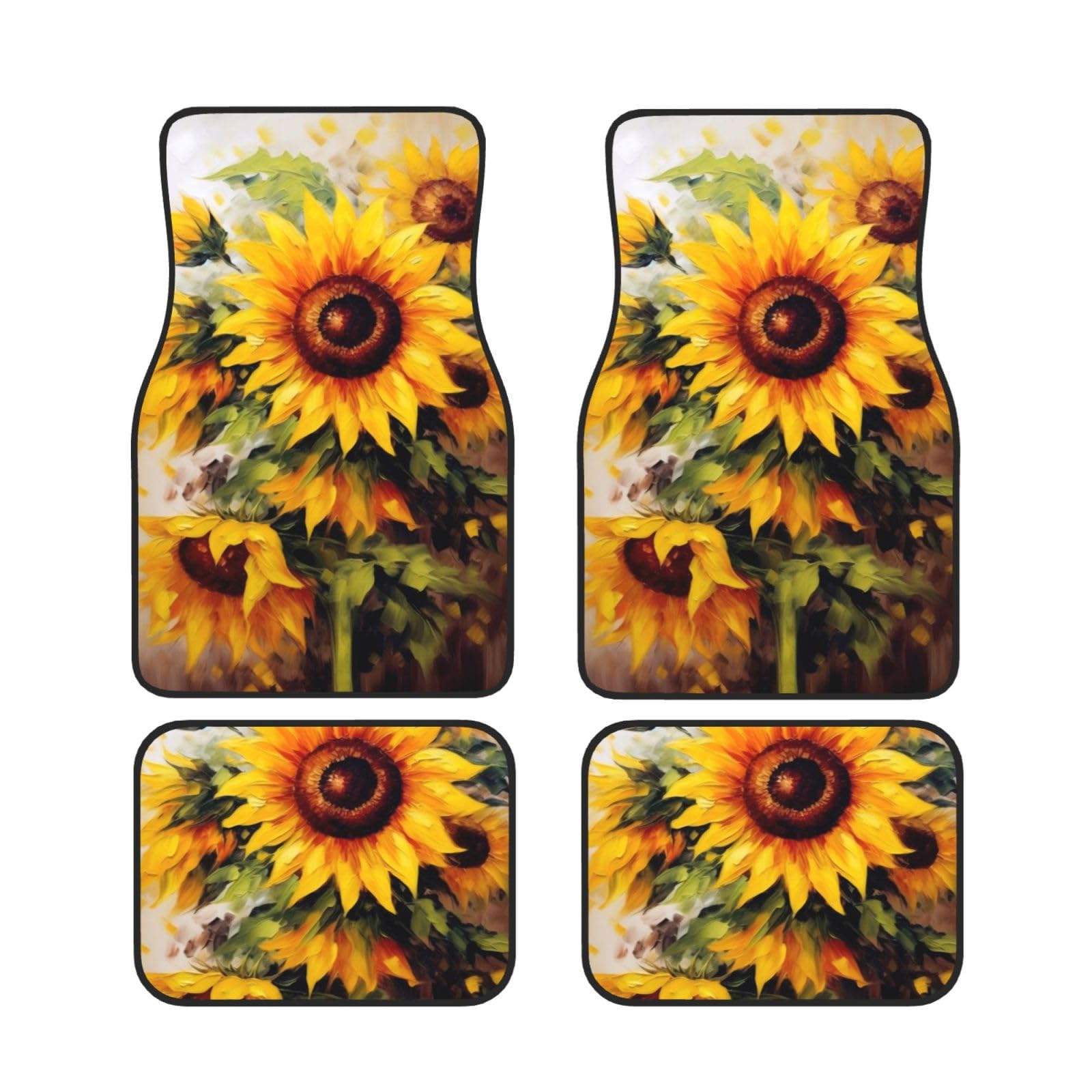 Ölgemälde Sonnenblume Universal Auto Fußmatten Set von 4 Stück Automotive Front Rear Floor Fußmatten Anti-Rutsch-Neopren Auto Fußmatten für SUVs, Limousinen, Van, LKW Ölgemälde Sonnenblume Universal Auto Fußmatten Set von 4 Stück Automotive Front Rear Floor Fußmatten Anti-Rutsch-Neopren Auto Fußmatten für SUVs, Limousinen, Van, LKW von BKTRAVERPT