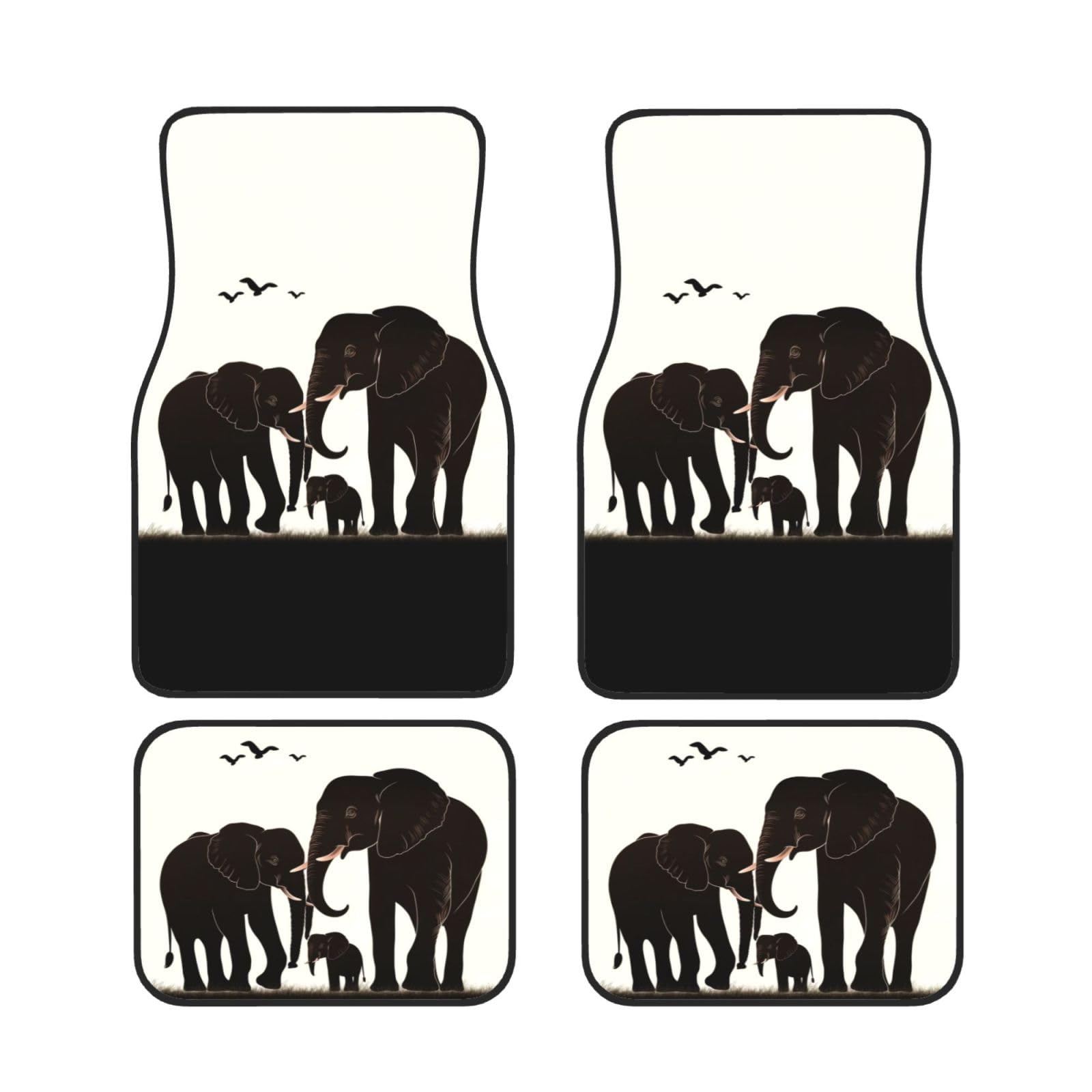 Old Elephant and Young Elephant Universal Auto Fußmatten Auto Fußmatten Set von 4 Stück Automotive Front Rear Floor Mats Anti-Rutsch-Neopren Auto Fußmatten für SUVs, Limousinen, Van, LKW Old Elephant and Young Elephant Universal Auto Fußmatten Auto Fußmatten Set von 4 Stück Automotive Front Rear Floor Mats Anti-Rutsch-Neopren Auto Fußmatten für SUVs, Limousinen, Van, LKW von BKTRAVERPT