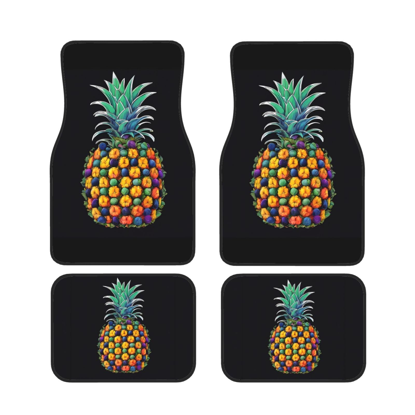 Olorful Pineapple Universal Auto Fußmatten Auto Fußmatten Set von 4 Stück Automotive Front Rear Floor Mats Anti-Rutsch-Neopren Auto Fußmatten für SUVs, Limousinen, Van, LKW Olorful Pineapple Universal Auto Fußmatten Auto Fußmatten Set von 4 Stück Automotive Front Rear Floor Mats Anti-Rutsch-Neopren Auto Fußmatten für SUVs, Limousinen, Van, LKW von BKTRAVERPT