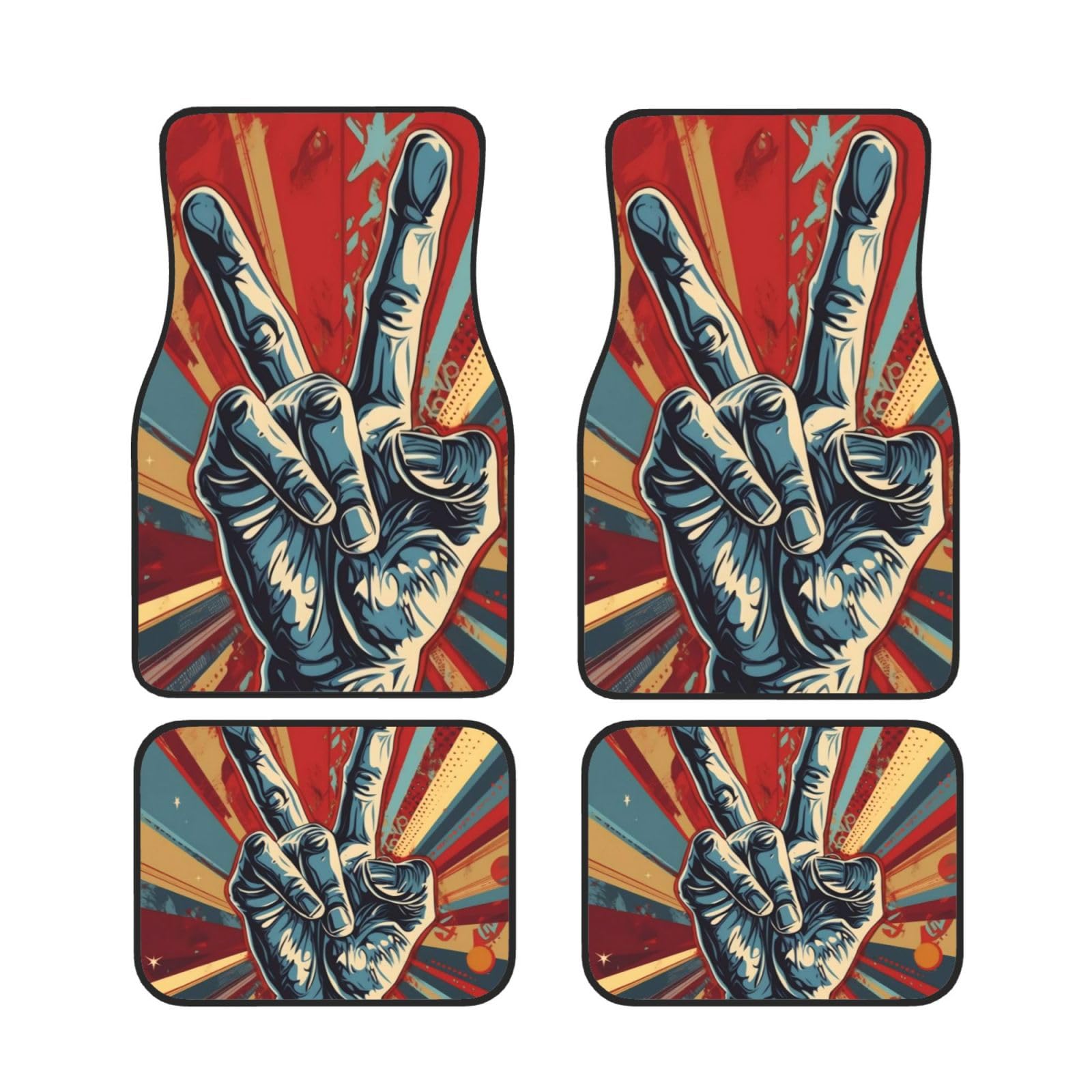 ROCK AND ROLL Universal Auto Fußmatten Auto Fußmatten Set von 4 Stück Automotive Front Rear Floor Mats Anti Slip Neopren Auto Fußmatten für SUV, Limousine, Van, LKW ROCK AND ROLL Universal Auto Fußmatten Auto Fußmatten Set von 4 Stück Automotive Front Rear Floor Mats Anti Slip Neopren Auto Fußmatten für SUV, Limousine, Van, LKW von BKTRAVERPT