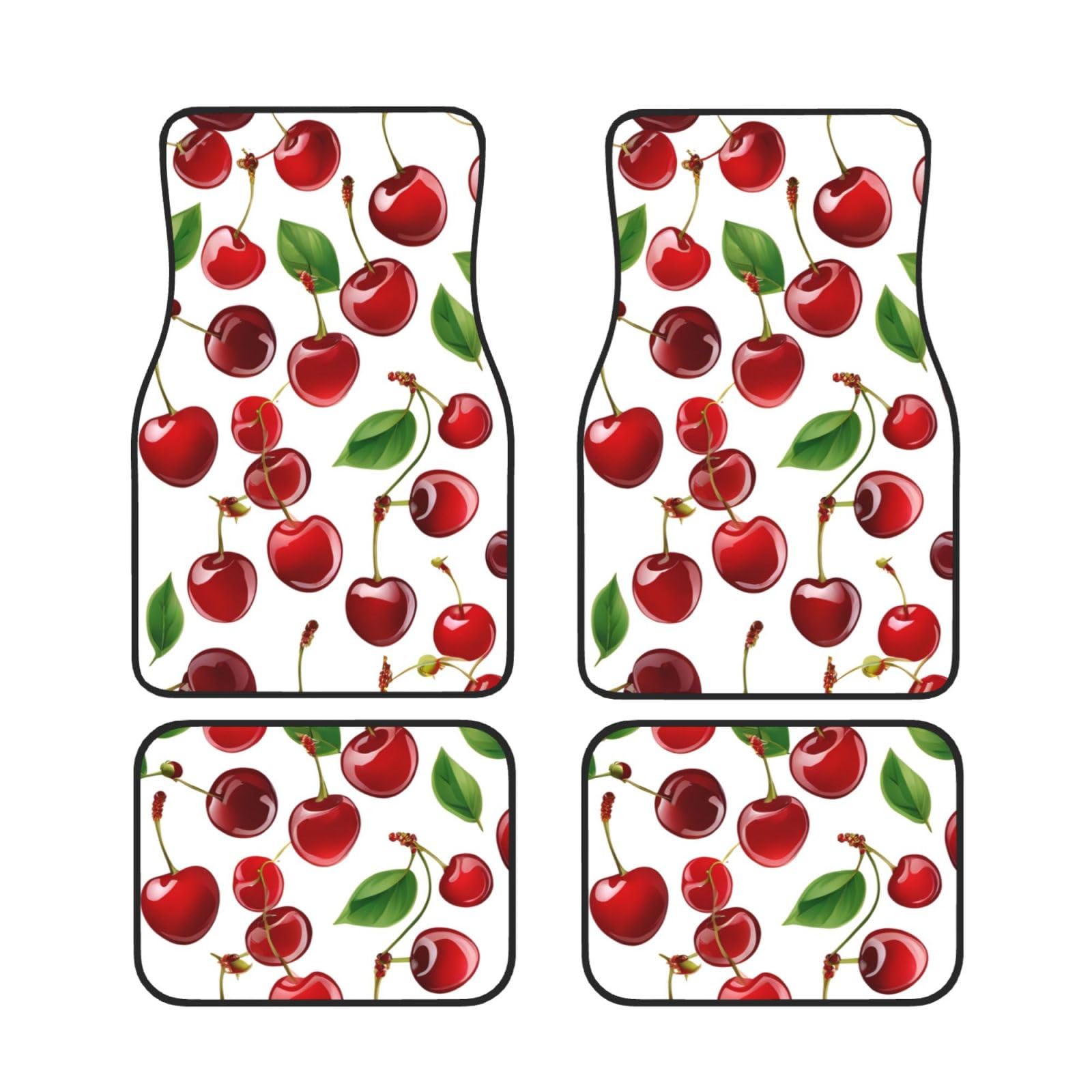 Red Cherries Universal Auto Fußmatten Auto Fußmatten Set von 4 Stück Automotive Front Rear Floor Mats Anti-Rutsch-Neopren Auto Fußmatten für SUVs, Limousinen, Van, LKW Red Cherries Universal Auto Fußmatten Auto Fußmatten Set von 4 Stück Automotive Front Rear Floor Mats Anti-Rutsch-Neopren Auto Fußmatten für SUVs, Limousinen, Van, LKW von BKTRAVERPT