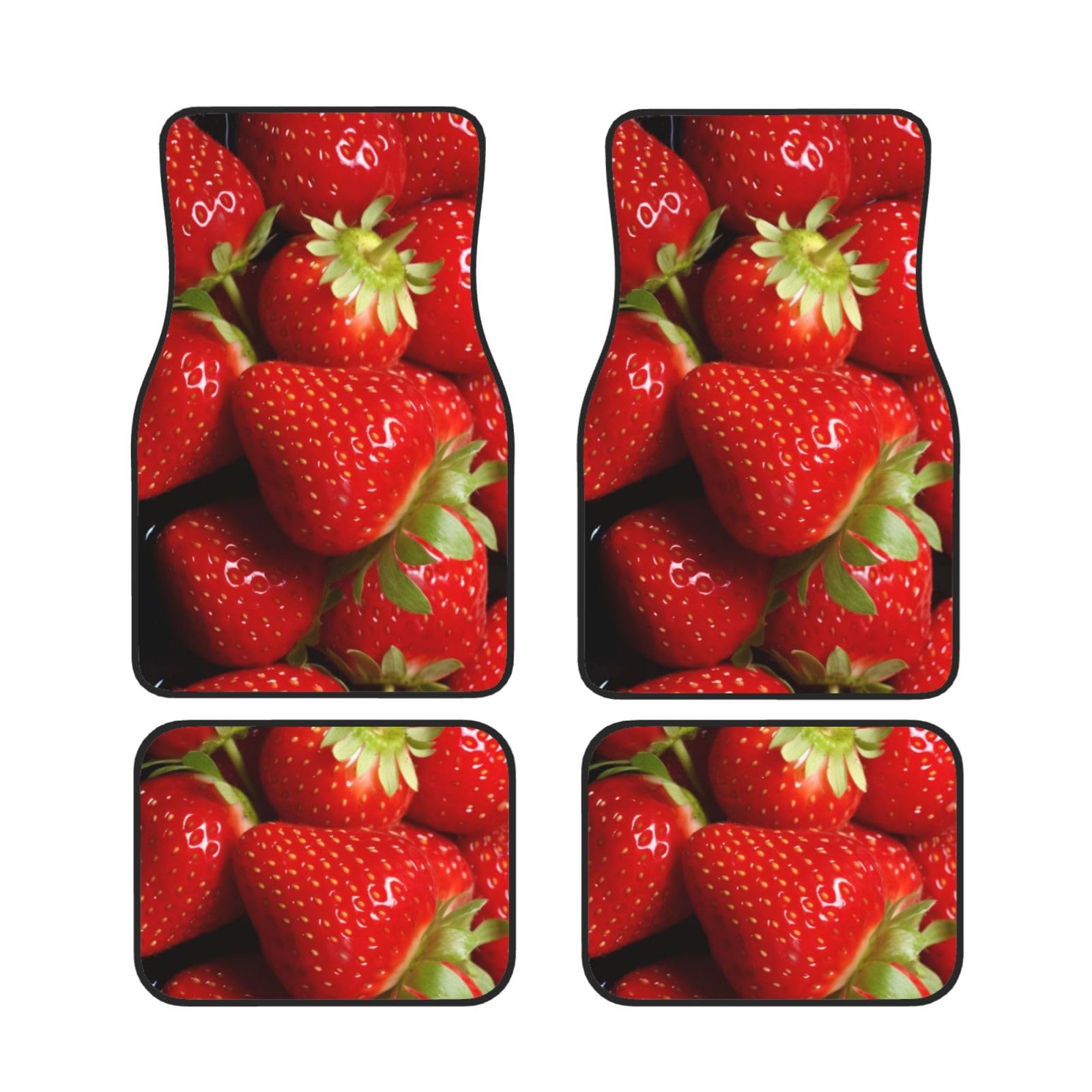 Red Strawberry Fruit Universal Auto Fußmatten Auto Fußmatten Set von 4 Stück Automotive Front Rear Floor Mats Anti-Rutsch-Neopren Auto Fußmatten für SUVs, Limousinen, Van, LKW Red Strawberry Fruit Universal Auto Fußmatten Auto Fußmatten Set von 4 Stück Automotive Front Rear Floor Mats Anti-Rutsch-Neopren Auto Fußmatten für SUVs, Limousinen, Van, LKW von BKTRAVERPT