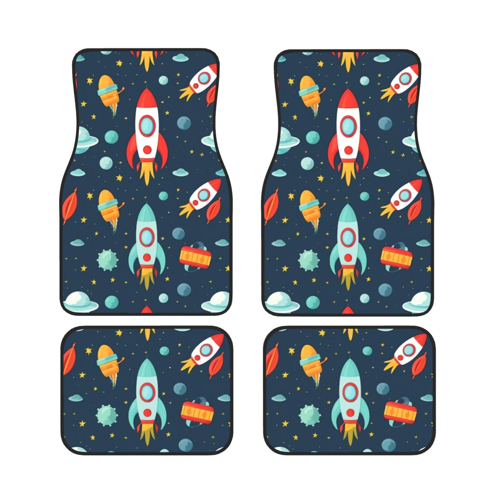Rocket Clipart Space Ship Universal Auto Fußmatten Auto Fußmatten Set von 4 Stück Automotive Front Rear Floor Mats Anti-Rutsch-Neopren Auto Fußmatten für SUVs, Limousinen, Van, LKW Rocket Clipart Space Ship Universal Auto Fußmatten Auto Fußmatten Set von 4 Stück Automotive Front Rear Floor Mats Anti-Rutsch-Neopren Auto Fußmatten für SUVs, Limousinen, Van, LKW von BKTRAVERPT