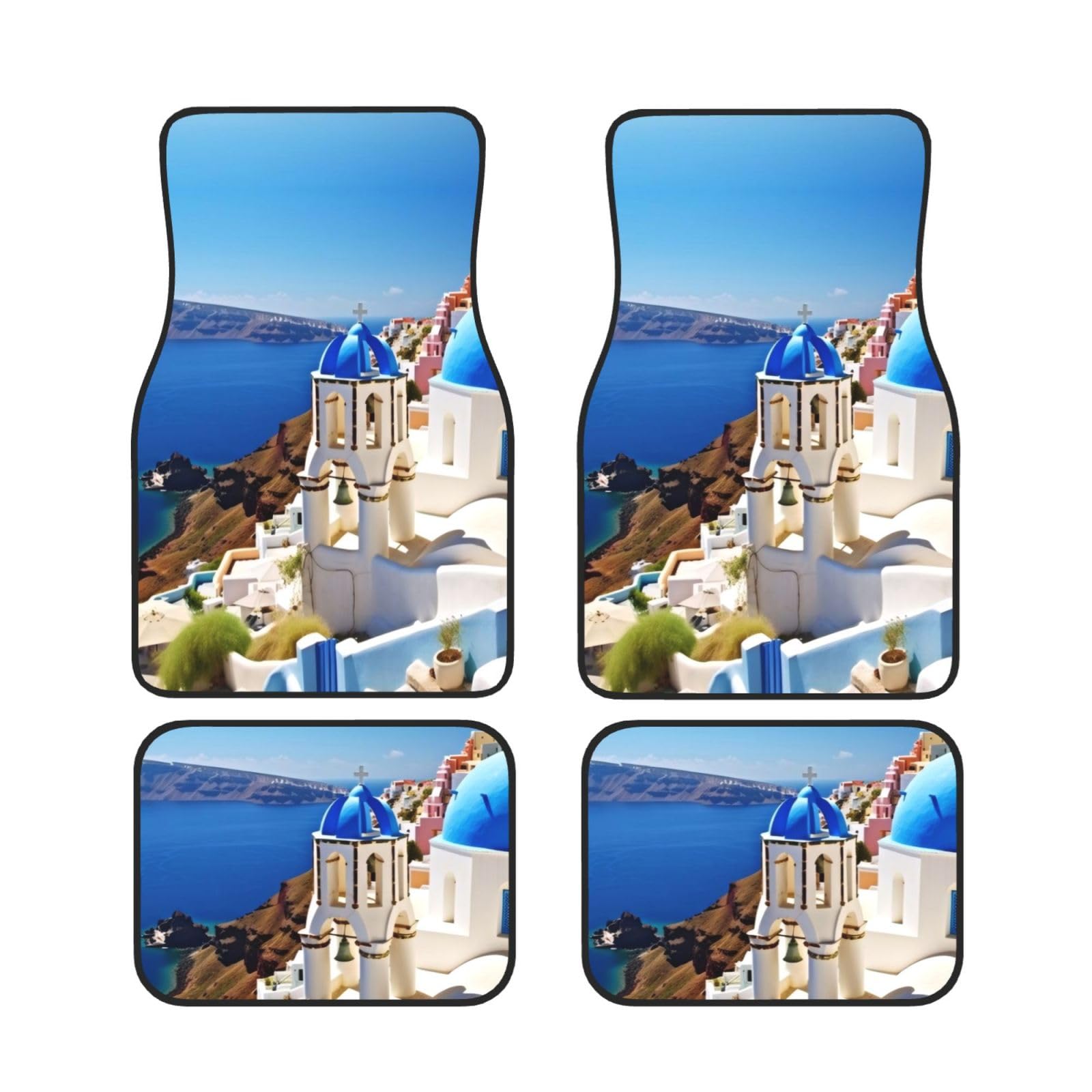 Santorini Griechische Insel Sea View Universal Auto Fußmatten Auto Fußmatten Set von 4 Stück Automotive Front Rear Floor Mats Anti-Rutsch-Neopren Auto Fußmatten für SUVs, Limousinen, Van, LKW Santorini Griechische Insel Sea View Universal Auto Fußmatten Auto Fußmatten Set von 4 Stück Automotive Front Rear Floor Mats Anti-Rutsch-Neopren Auto Fußmatten für SUVs, Limousinen, Van, LKW von BKTRAVERPT
