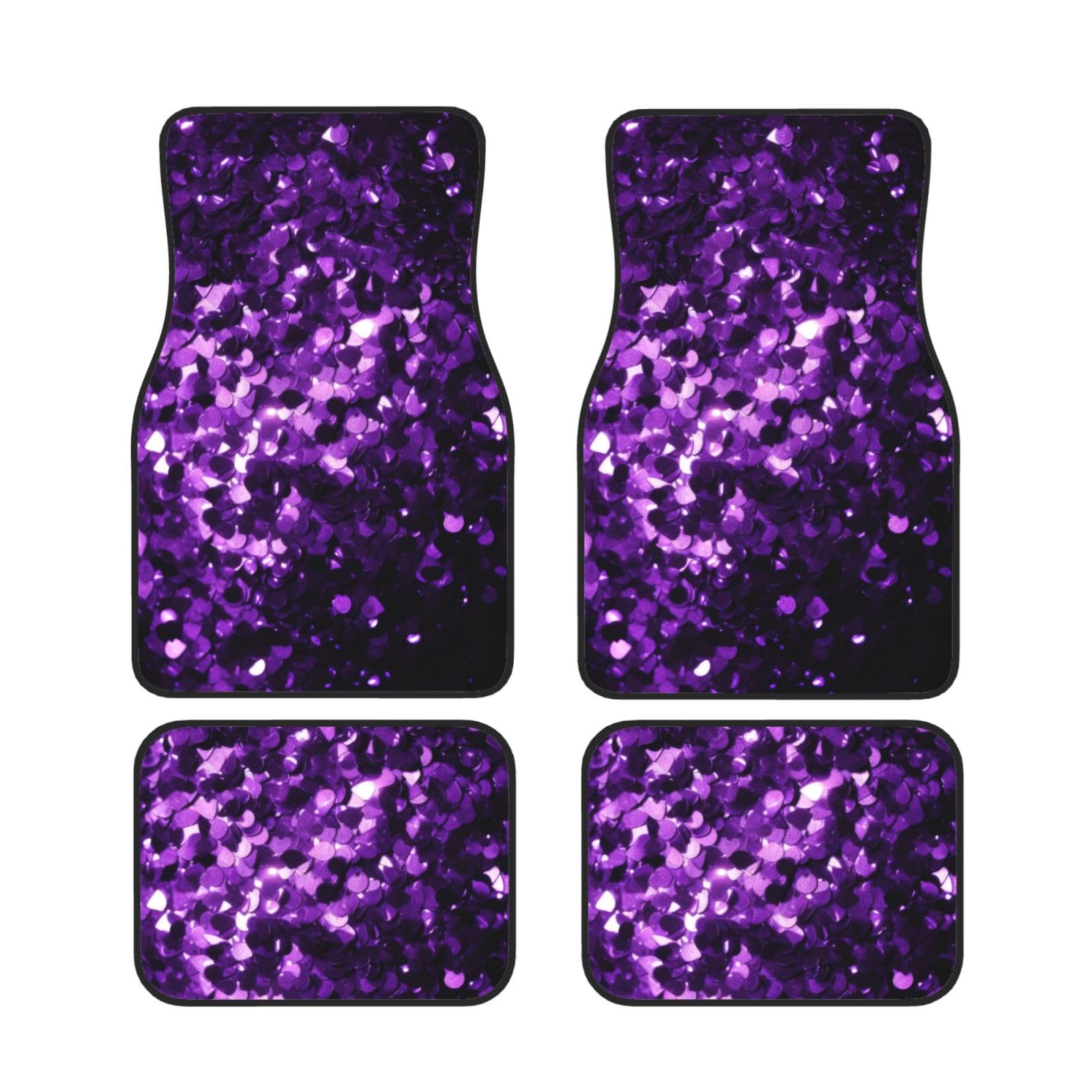 Schöne lila Glitzer Universal Auto Fußmatten Auto Fußmatten Set von 4 Stück Automotive vorne hinten Fußmatten Anti-Rutsch-Neopren Auto Fußmatten für SUVs, Limousinen, Van, LKW Schöne lila Glitzer Universal Auto Fußmatten Auto Fußmatten Set von 4 Stück Automotive vorne hinten Fußmatten Anti-Rutsch-Neopren Auto Fußmatten für SUVs, Limousinen, Van, LKW von BKTRAVERPT