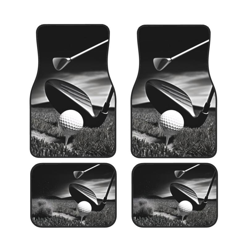 Schwarz und Weiß Golf Universal Auto Fußmatten Auto Fußmatten Set von 4 Stück Automotive Front Rear Floor Mats Anti-Rutsch-Neopren Auto Fußmatten für SUVs, Limousinen, Van, LKW von BKTRAVERPT