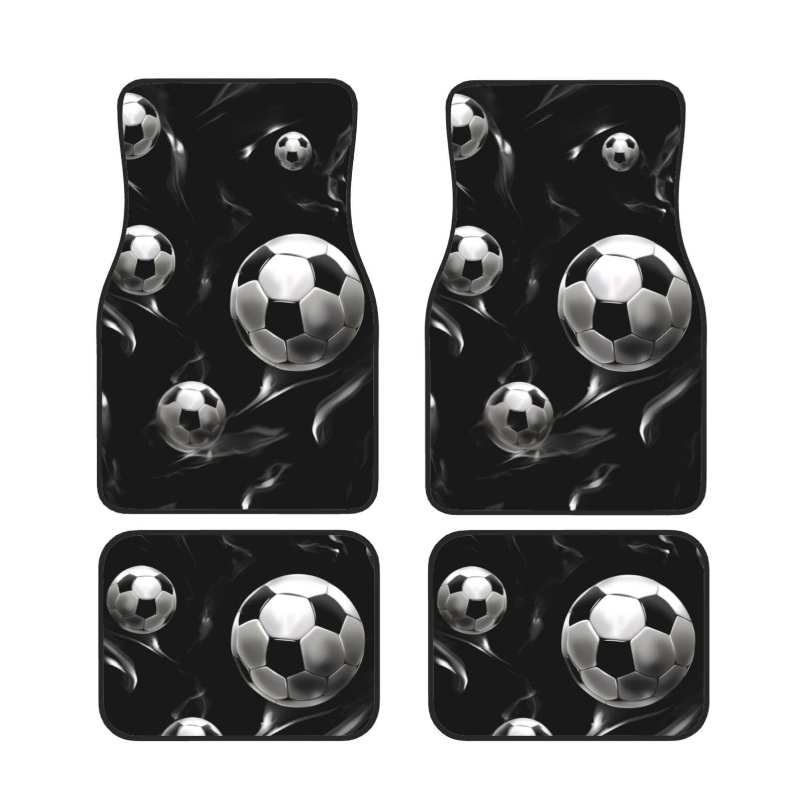 Soccer Black Universal Auto Fußmatten Set von 4 Stück Automotive Front Rear Floor Fußmatten Anti-Rutsch-Neopren Auto Fußmatten für SUVs, Limousinen, Van, LKW Soccer Black Universal Auto Fußmatten Set von 4 Stück Automotive Front Rear Floor Fußmatten Anti-Rutsch-Neopren Auto Fußmatten für SUVs, Limousinen, Van, LKW von BKTRAVERPT