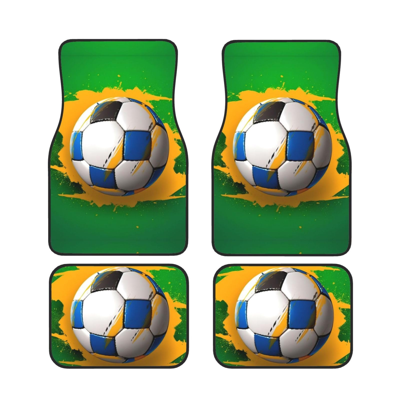 Sport Ball Soccer Universal Auto Fußmatten Set von 4 Stück Automotive Front Rear Floor Fußmatten Anti-Rutsch-Neopren Auto Fußmatten für SUVs, Limousinen, Van, LKW Sport Ball Soccer Universal Auto Fußmatten Set von 4 Stück Automotive Front Rear Floor Fußmatten Anti-Rutsch-Neopren Auto Fußmatten für SUVs, Limousinen, Van, LKW von BKTRAVERPT