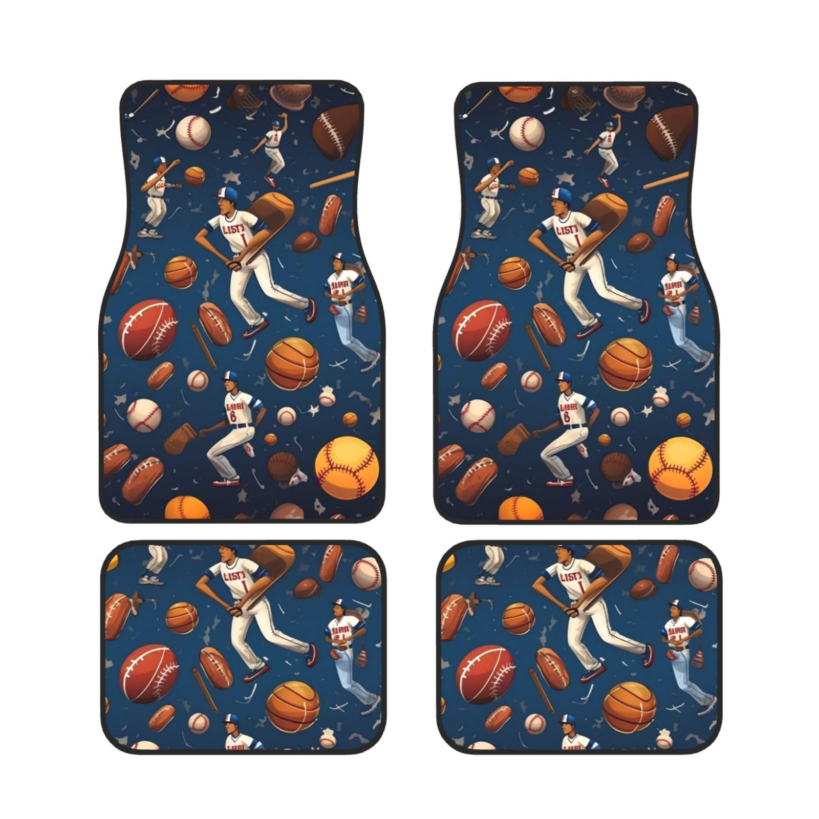 Sports Baseball Game Universal Auto Fußmatten Auto Fußmatten Set von 4 Stück Automotive Front Rear Floor Fußmatten Anti-Rutsch-Neopren Auto Fußmatten für SUVs, Limousinen, Van, LKW Sports Baseball Game Universal Auto Fußmatten Auto Fußmatten Set von 4 Stück Automotive Front Rear Floor Fußmatten Anti-Rutsch-Neopren Auto Fußmatten für SUVs, Limousinen, Van, LKW von BKTRAVERPT