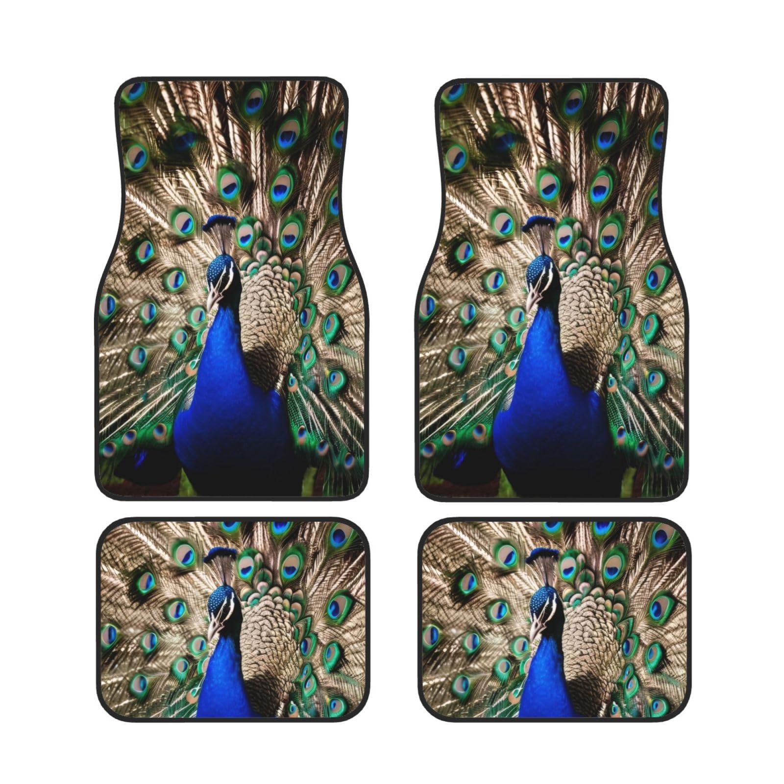 The Peacock Universal Auto Fußmatten, Auto Fußmatten Set von 4 Stück, Automotive Front Rear Floor Mats Anti Slip Neopren Auto Fußmatten für SUVs, Limousinen, Van, LKW The Peacock Universal Auto Fußmatten, Auto Fußmatten Set von 4 Stück, Automotive Front Rear Floor Mats Anti Slip Neopren Auto Fußmatten für SUVs, Limousinen, Van, LKW von BKTRAVERPT