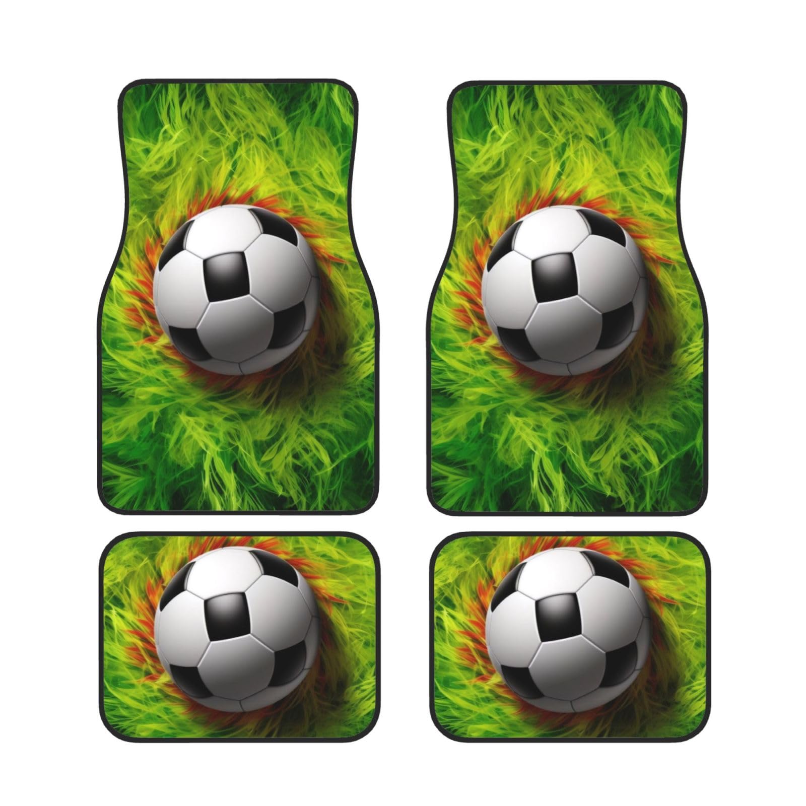 Universal Auto Fußmatten Fußball auf Gras Auto Fußmatten Set von 4 Stück Automotive vorne hinten Fußmatten Anti-Rutsch-Neopren Auto Fußmatten für SUVs, Limousinen, Van, LKW Universal Auto Fußmatten Fußball auf Gras Auto Fußmatten Set von 4 Stück Automotive vorne hinten Fußmatten Anti-Rutsch-Neopren Auto Fußmatten für SUVs, Limousinen, Van, LKW von BKTRAVERPT