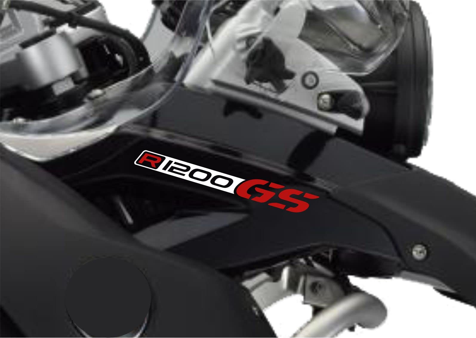 2 Stück Aufkleber kompatibel mit Moto R1200 GS ADVENTURE Motorrad R 1200 (weiß-rot) von BLACK DOVES GRAPHICS
