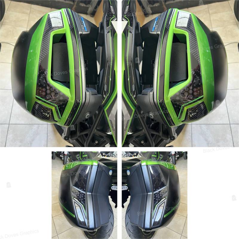 Harzbeschichtete 3D-Aufkleber Seitenkoffer-Protektoren kompatibel mit KAWASAKI Versys 650 2022 (Seitenkoffer-Protektoren)… von BLACK DOVES GRAPHICS