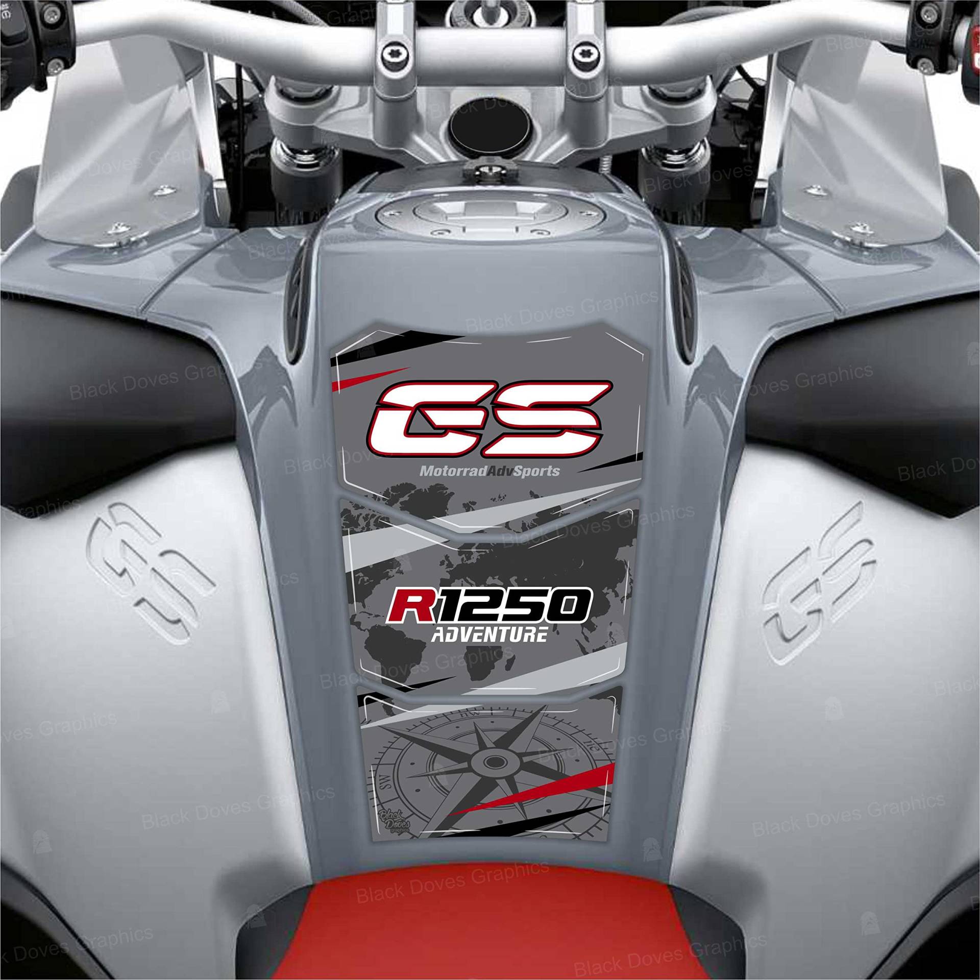 3D-Aufkleber für Tankdeckel, kompatibel mit Ersatz für Motorrad BMW R 1250 GS Adventure 2021 Ice Gray Tankpad 3D-Aufkleber für Tankdeckel, kompatibel mit Ersatz für Motorrad BMW R 1250 GS Adventure 2021 Ice Gray Tankpad von BLACK DOVES GRAPHICS