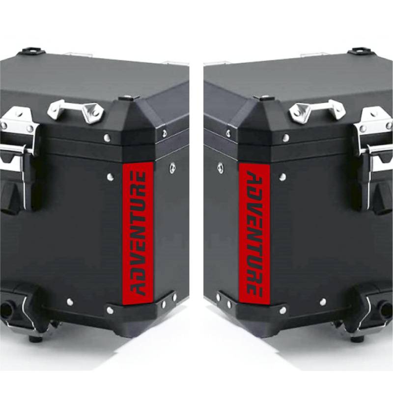 2 reflektierende Aufkleber kompatibel mit / Ersatz für BMW Motorrad R 1200 1250 1150 F 800 650 F700 GS A R1200GS R1200 für Touratech Motorcycle Aluminium Panniers Top Case (rot) von BLACK DOVES GRAPHICS