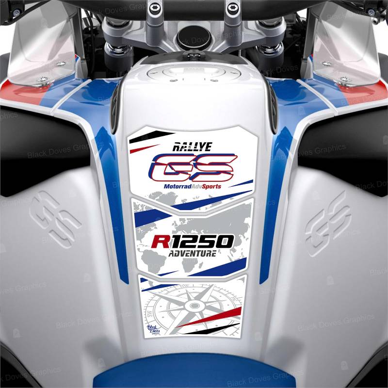 Tankpad Aufkleber Harz, kompatibel mit R 1250 GS Adventure 2021 Tankpad von BLACK DOVES GRAPHICS