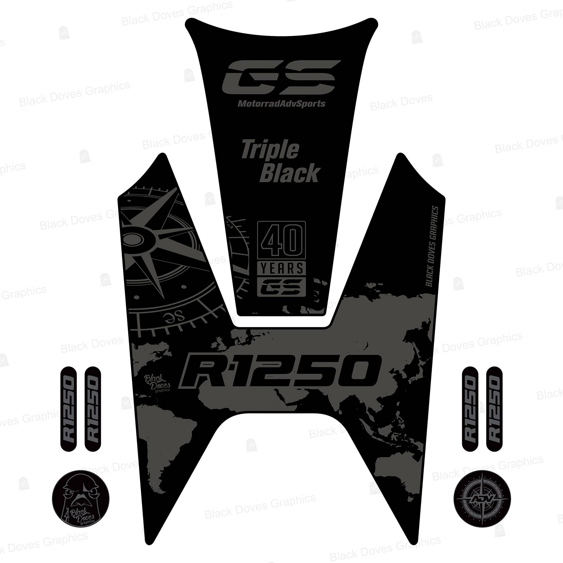 Tankschutz aus Kunstharz, kompatibel mit R1250 GS 2021 Triple Black TANK PAD PROTECTIVE 3D R1250GS R 1250 Tankschutz aus Kunstharz, kompatibel mit R1250 GS 2021 Triple Black TANK PAD PROTECTIVE 3D R1250GS R 1250 von BLACK DOVES GRAPHICS