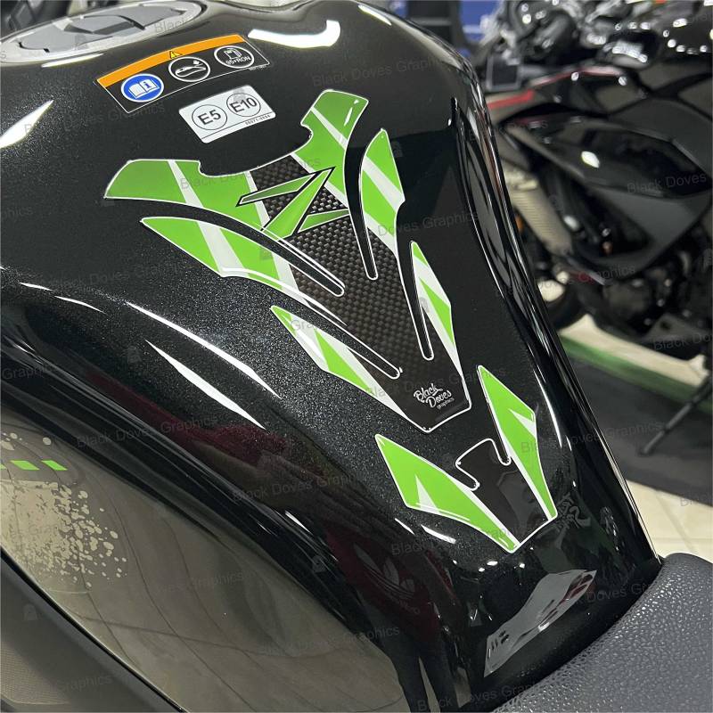 Tankpad Tankpad aus Harz, kompatibel mit Motorrad Kawasaki Z750 Z1000 Z750 Z von BLACK DOVES GRAPHICS