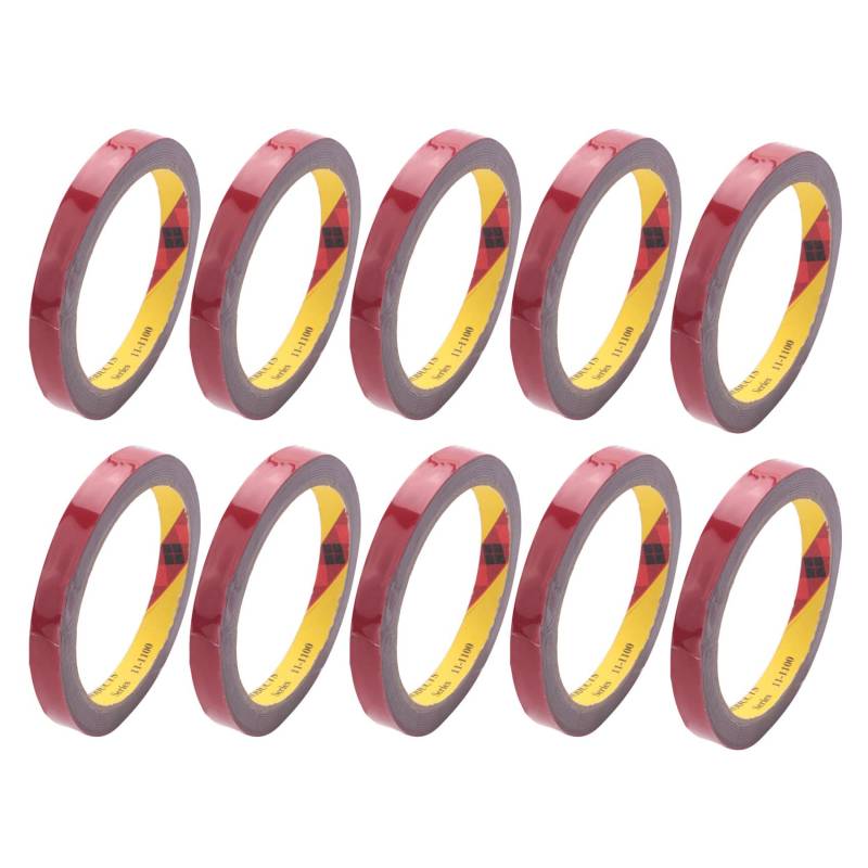 BLASHRD 10X Dauerhafte Doppelte mit Seiten Versehene Super Klebrige Schaum-Band-Rolle für Fahrzeug-Auto, Rotes 12MM X von BLASHRD