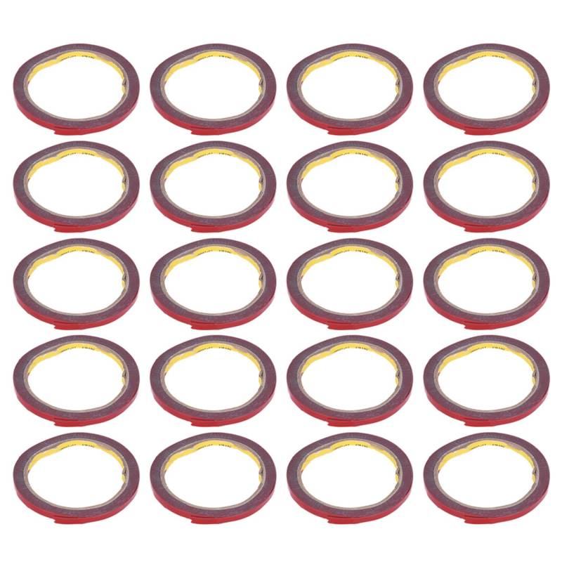 BLASHRD 20 Stücke Dauerhafte Doppelseitige Super Klebrige Schaum-Bandrolle für Fahrzeug-Auto, Rotes 6mm x 3Meter von BLASHRD