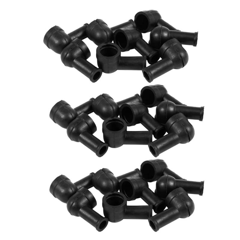 BLASHRD 24 Stueck 15 x 8mm Schwarz Pfeife Geformtes PVC Batterieklemme Isolierabdeckung von BLASHRD