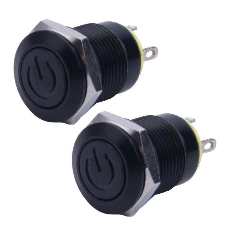 BLASHRD 2X 12V 2A 9,5 mm LED Metall Kappe Leistung Momentan Druck Schalter Auto DIY Geändert, Gelb von BLASHRD