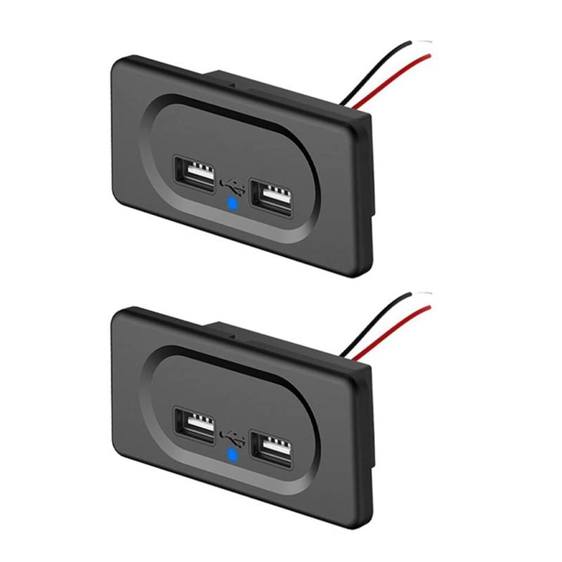 BLASHRD 2X Fahrzeug DC5V / 3.1A Dual USB Ports Ladebuchse Modifikation Zubehör für Auto Camping Boot Wohnmobil Wohnwagen von BLASHRD