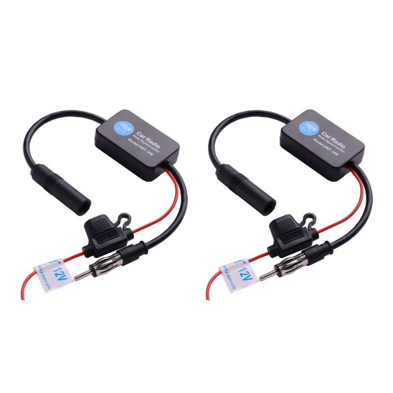 BLASHRD 2X Universal 12 V Automotive Auto Radio FM Antenne Signal Verstärker Verstärker für Marine Fahrzeug 330mm FM Verstärker von BLASHRD
