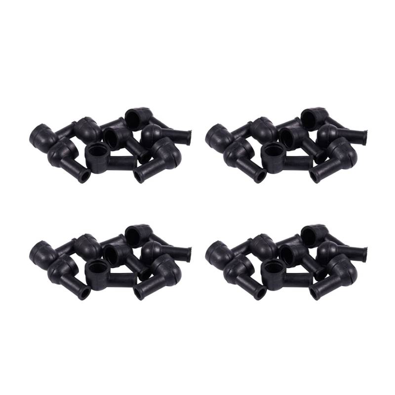 BLASHRD 32 Stueck 15 x 8mm Schwarz Pfeife Geformtes PVC Batterieklemme Isolierabdeckung von BLASHRD