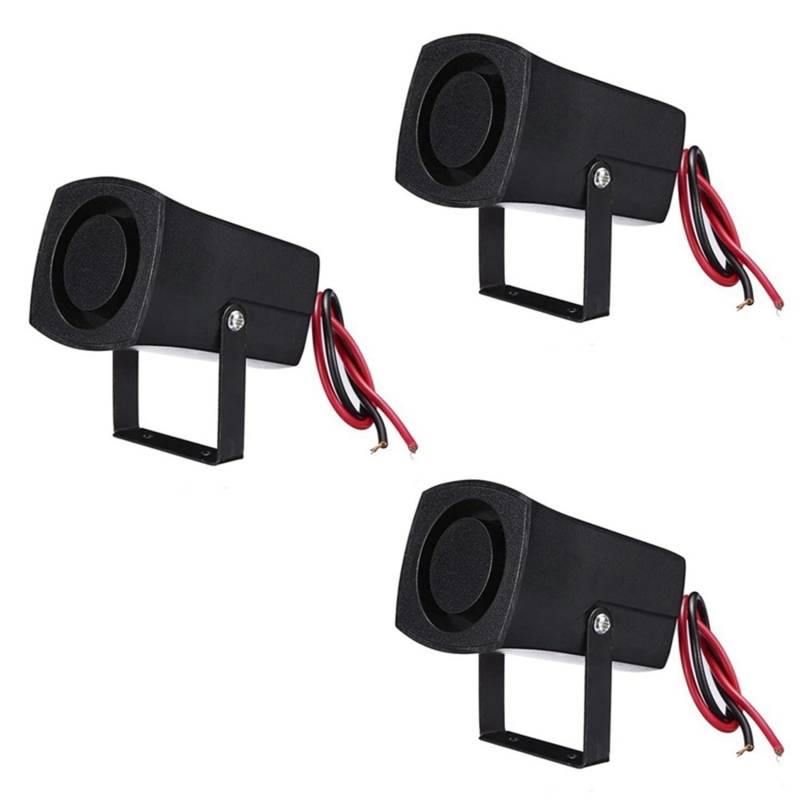 BLASHRD 3X 12-24V 6Tones Autopolizei Feueralarm Hupenalarmsystem Sirenenlautsprecher Warnung Lauter Alarmalarmlautsprecher von BLASHRD