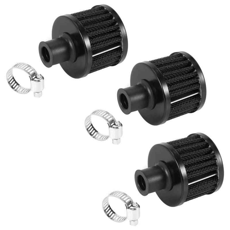 BLASHRD 3X 13mm ÖL Mini EntlüFtung Kaltluftfilter Kraftstoff KurbelgehäUse Motor für Auto Farbe: Silber von BLASHRD