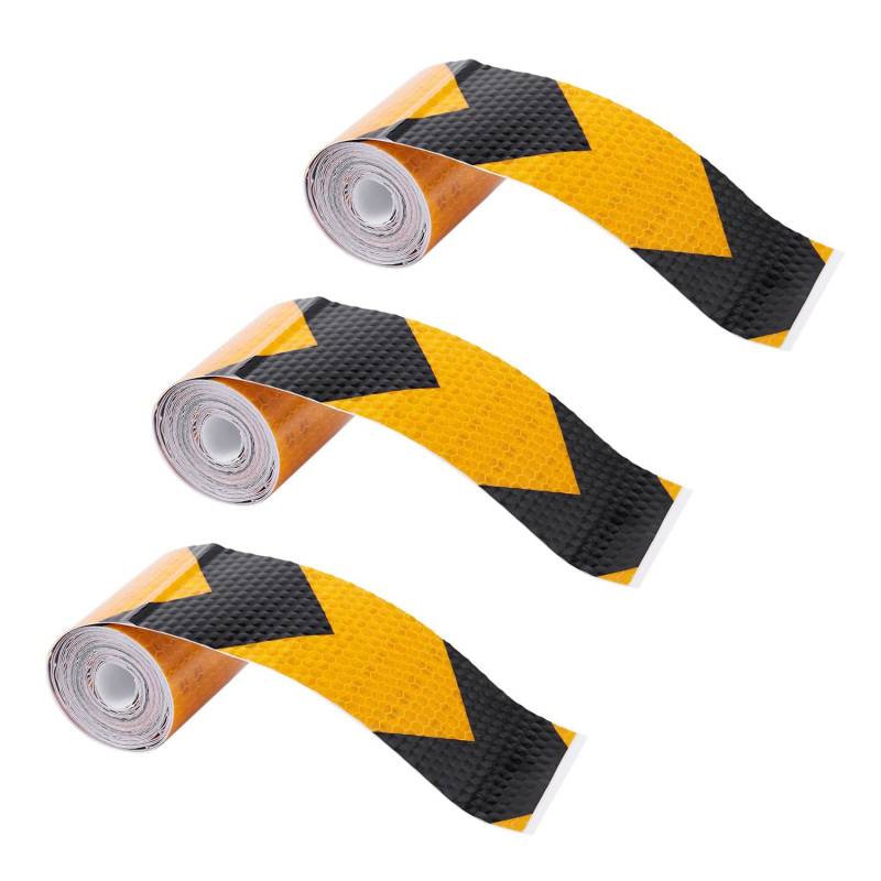 BLASHRD 3X 2 X10 Fuß 3 Meter Reflektierende Sicherheits Warn Band Streifen Aufkleber Schwarz Gelb von BLASHRD