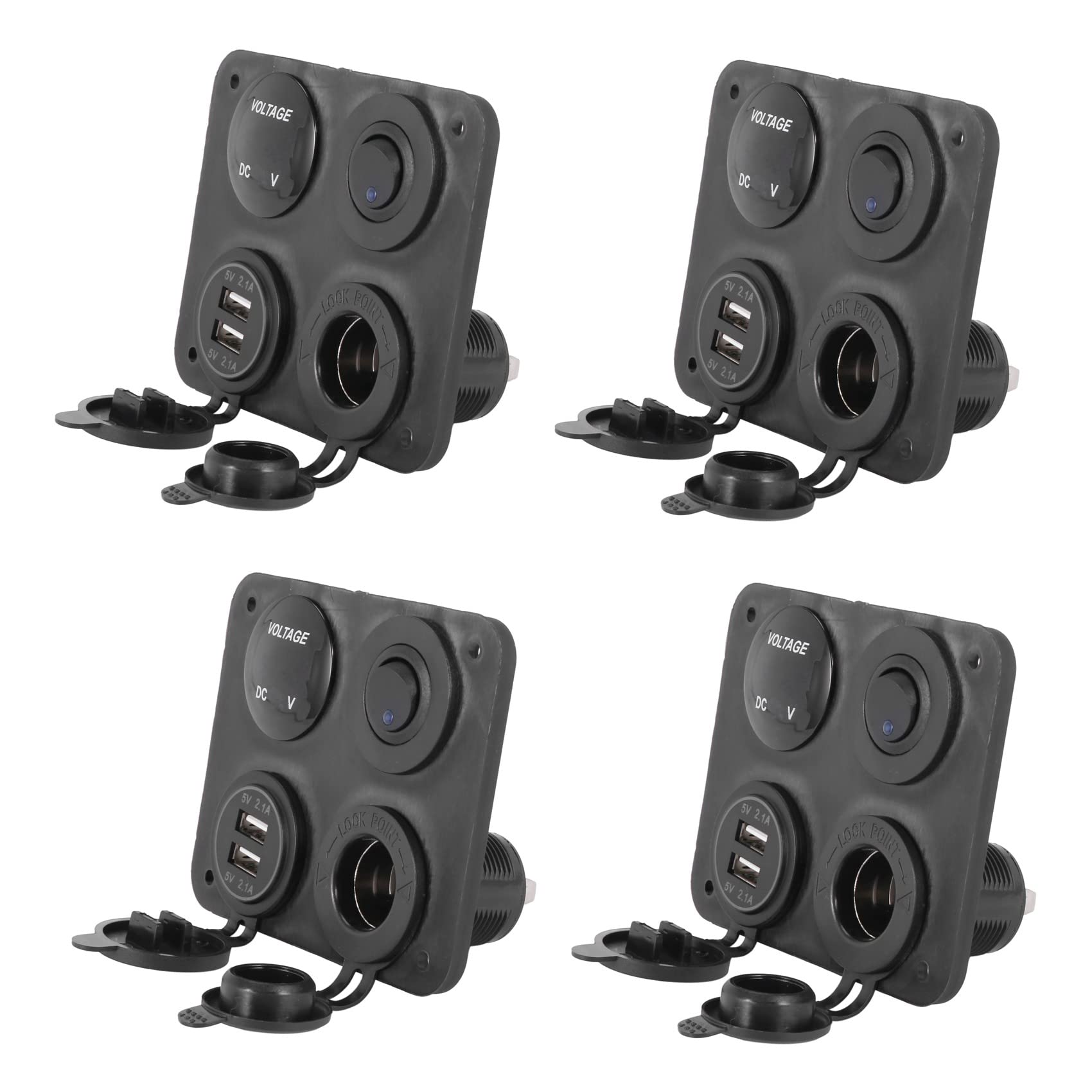 BLASHRD 4X 4 Funktionsfeld Dual USB Ladegeraet Gruene LED Volt 12 V Steckdose EIN-AUS Schalter BLASHRD 4X 4 Funktionsfeld Dual USB Ladegeraet Gruene LED Volt 12 V Steckdose EIN-AUS Schalter von BLASHRD