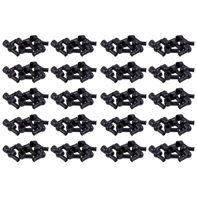BLASHRD 80 Stueck 15 x 8mm Schwarz Pfeife Geformtes PVC Batterieklemme Isolierabdeckung von BLASHRD