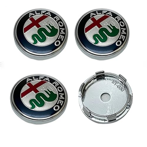 4 Stück Radnabenabdeckung für Alfa Romeo Stelvio 2022-60mm, Auto ZubehörAuto Radnabendeckel Radnaben Modifikationsdekoration,B von BLAYY