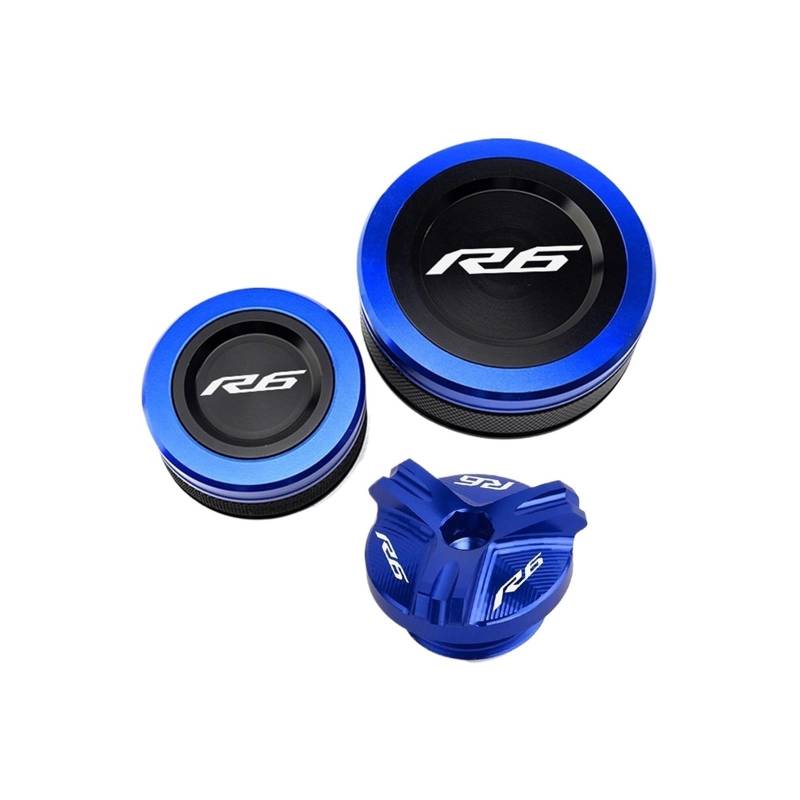 Motorrad Bremsflüssigkeitsbehälter Abdeckung Abdeckung des Vorderen Bremskupplungsflüssigkeitsbehälters Geeignet Für YZF R6 2010-2023(3 Blue) von BLBLXQBL