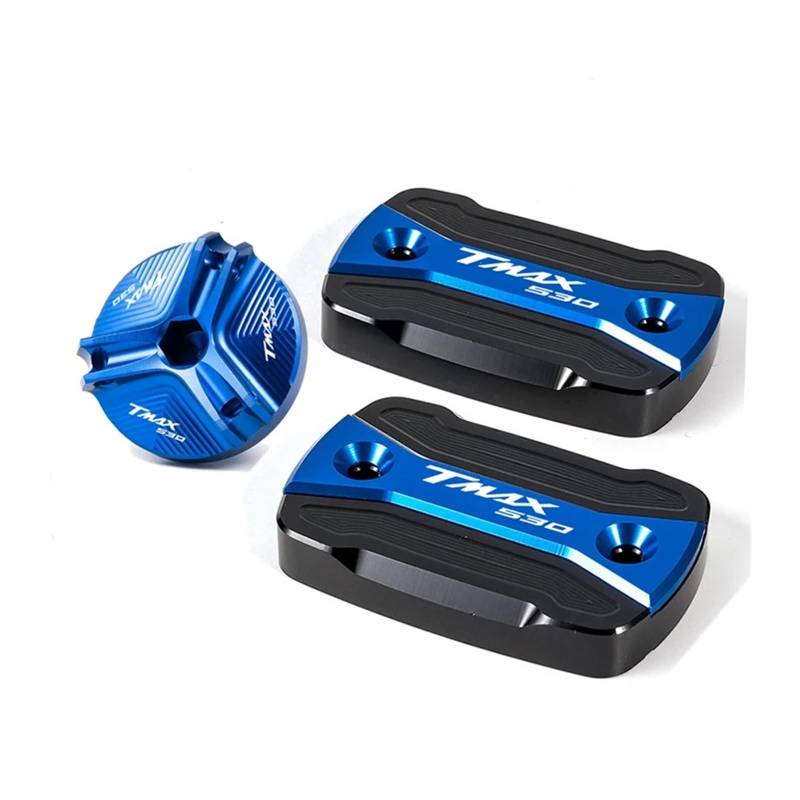 Motorrad Bremsflüssigkeitsbehälter Abdeckung Brems Flüssigkeit Kraftstoff Reservoir Tank Brems Pumpe Abdeckung Geeignet Für TMAX 530 SX DX 2012-2019(3 Blue) von BLBLXQBL
