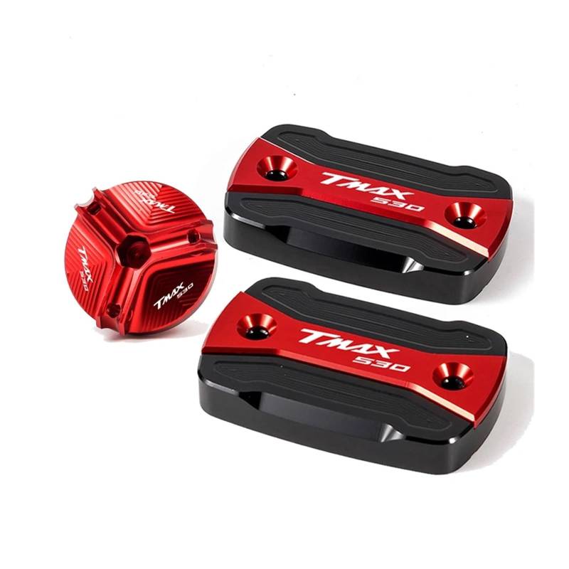 Motorrad Bremsflüssigkeitsbehälter Abdeckung Brems Flüssigkeit Kraftstoff Reservoir Tank Brems Pumpe Abdeckung Geeignet Für TMAX 530 SX DX 2012-2019(3 Red) von BLBLXQBL
