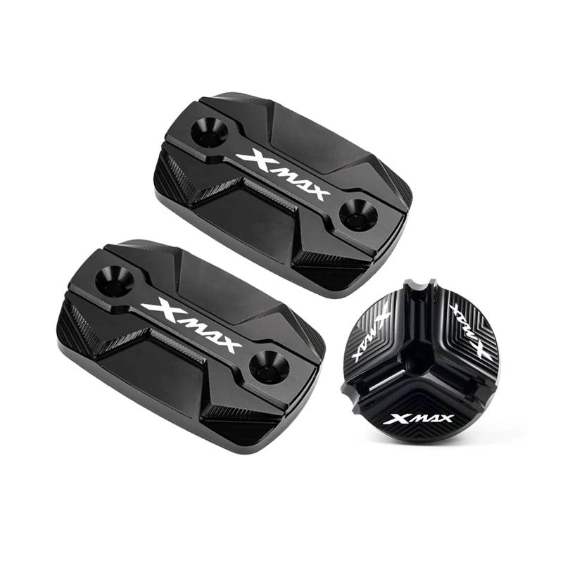 Motorrad Bremsflüssigkeitsbehälter Abdeckung Bremsflüssigkeitsbehälter Flüssigkeitsbehälter Ölfüllerabdeckung Passend Für Xmax 250 300 2017–2024(3 Black) von BLBLXQBL