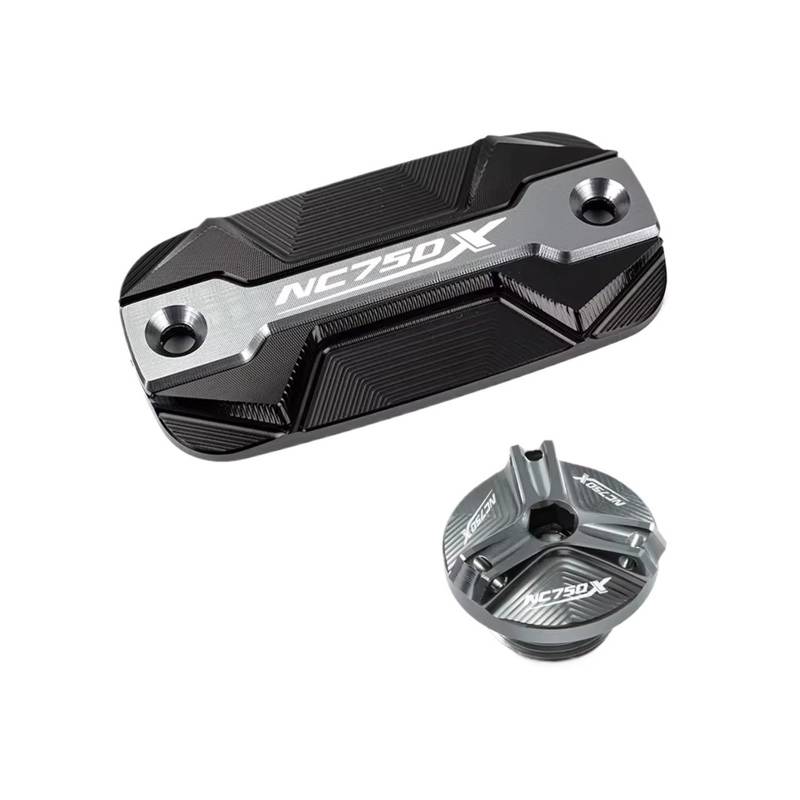 Motorrad Bremsflüssigkeitsbehälter Abdeckung Bremsflüssigkeitsbehälterdeckel Öleinfülldeckel Passend Für NC750X 2012-2024(Grey n) von BLBLXQBL