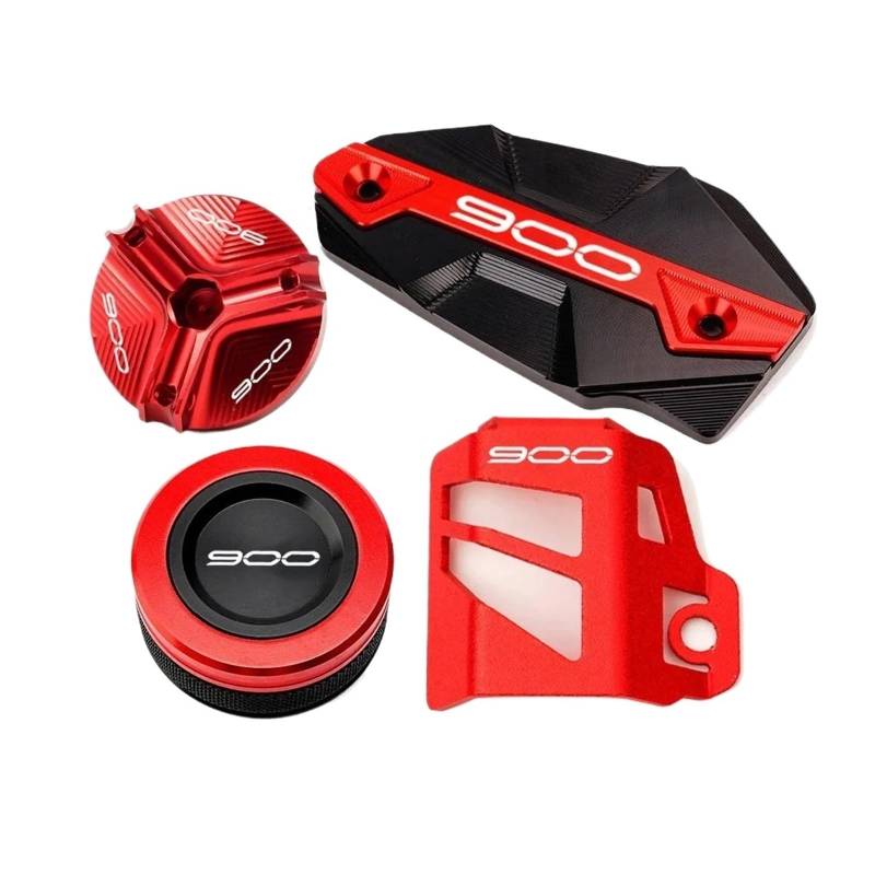 Motorrad Bremsflüssigkeitsbehälter Abdeckung Bremsflüssigkeitszylinder-Hauptbehälterdeckel Passend Für Z 900 2017-2024(4-Red) von BLBLXQBL