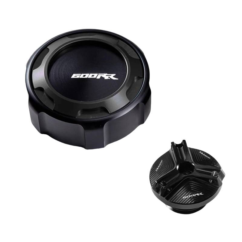 Motorrad Bremsflüssigkeitsbehälter Abdeckung Geeignet Für CBR 600 RR2007-2023 Vorderradbremsflüssigkeitsbehälterdeckel Und Motoröl-Einfüllöffnung(2 Black) von BLBLXQBL